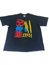 Rare Vintage 1993 Levellers Tour Black Print Top Size XL