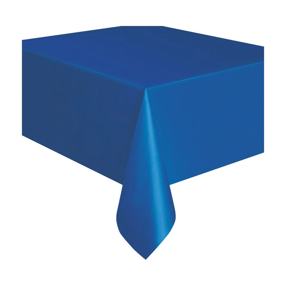 ¡Pack de 621 fiestas! Mantel Plástico 54" x 108" Azul Real Reutilizable Lavable Foto 2 de 2