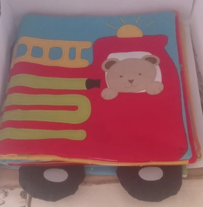 Libro de bebé Montessori tranquilo tela suave animales colorido rollo educativo Foto 4 de 4