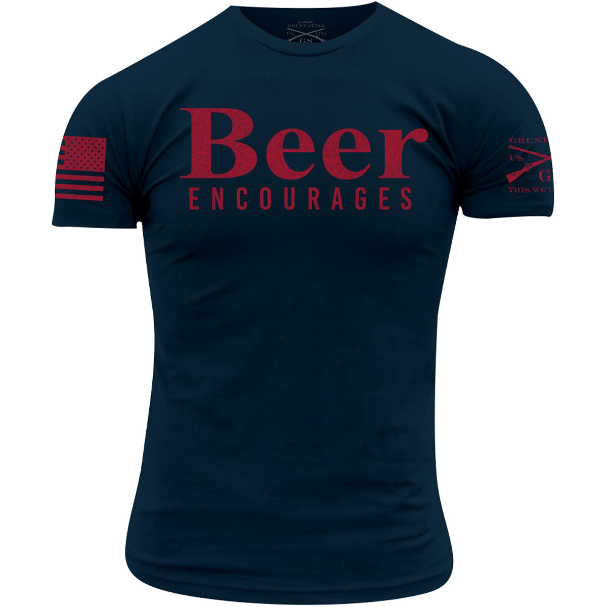 Grunt Style Women's Beer Encourages T-Shirt - Midnight Navy - Foto 4