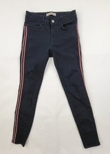 Zara Z1975 Jeans Womens 4 Skinny Denim Pants Ladies Medium Wash Striped Blue