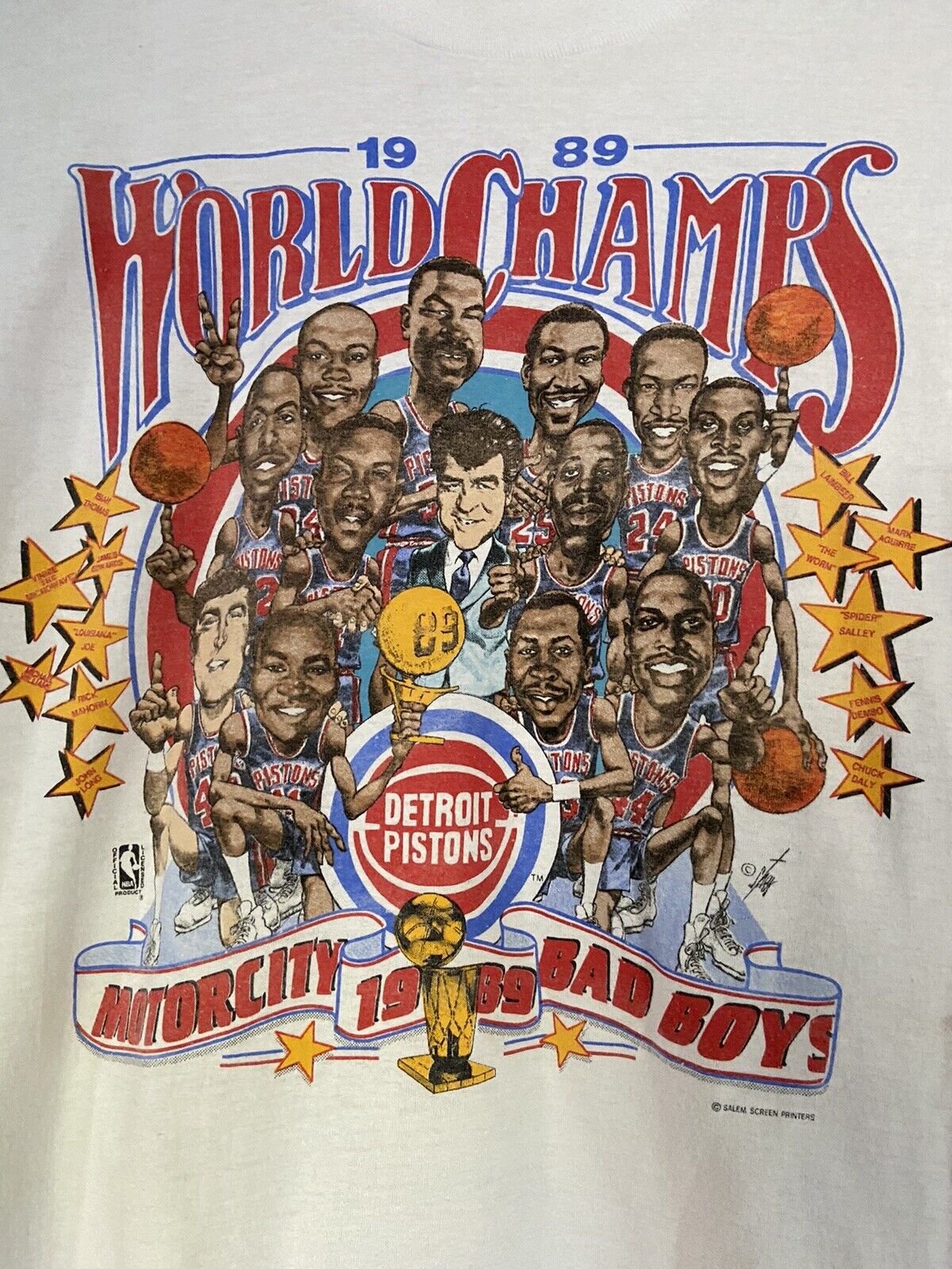 Vintage NBA - Detroit Pistons Champions Of The World T-Shirt 1989 X-Large –  Vintage Club Clothing