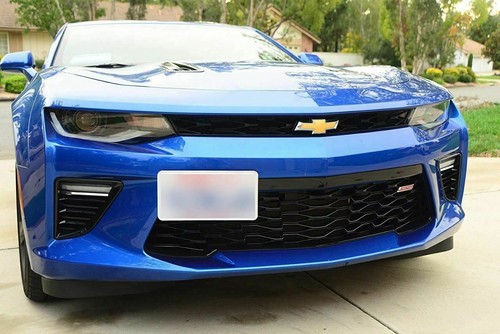 Black Bumper Tow Hook License Plate Mount Bracket For Chevrolet Camaro 2016-up - Picture 9 of 10