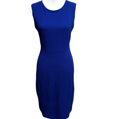NWT Marina Midi Cerulean Blue Dress, Gold Zipper | Size 6 | Classic