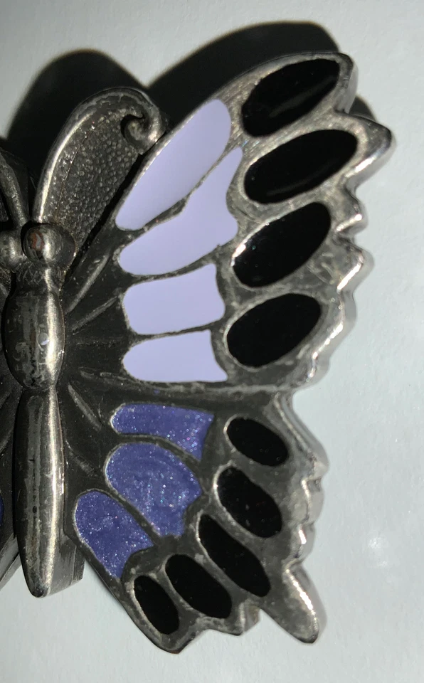 Mujer Hebilla Cinturón Púrpura/Plateado Mariposa Siskiyou Esmaltado Motocicleta Foto 3 de 4