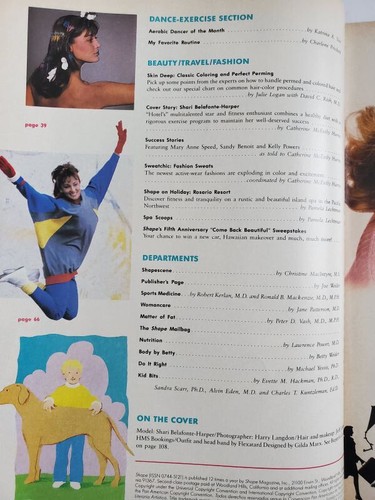 10/1986 Joe Weider's SHAPE magazine SHARI BELAFONTE S Seymour Mariel Hemingway - Picture 3 of 9