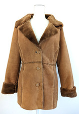 Rampage Vintage Faux Leather Shearling Heavy Winter Coat Penny Lane Size M