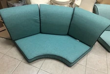 4 pc Frontgate Outdoor Patio Newport Delmar Round Sofa CUSHIONS Aqua Blue NEW 