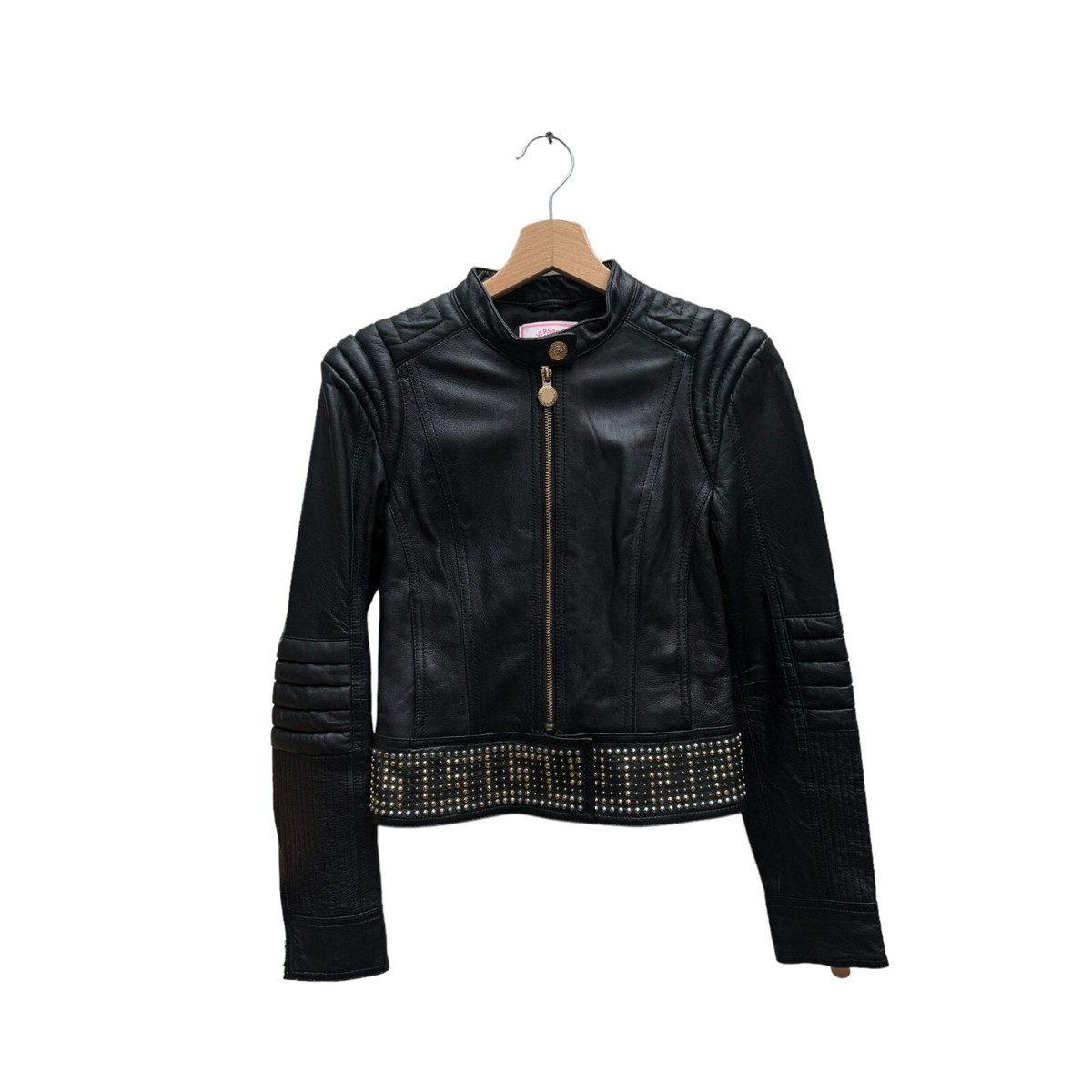 Versace for H&M Women's Studded Leather Biker Jacket Size US EU 34