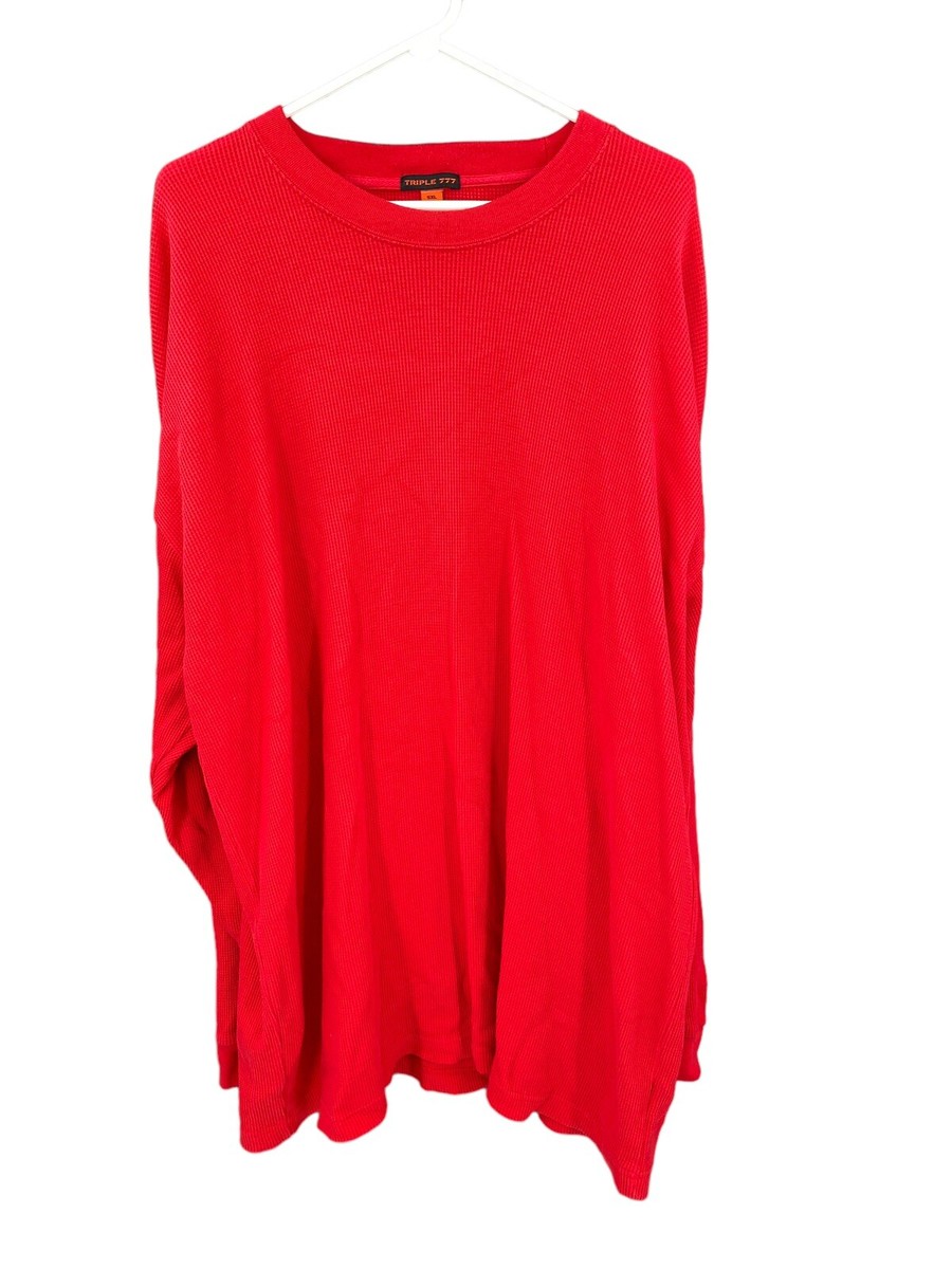 Triple 777 Long Sleeve Red Color Thermal Shirt Men's Size 5 XL Big