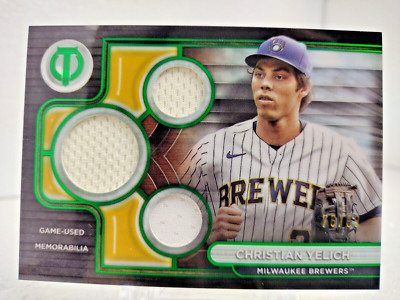 CHRISTIAN YELICH #/99 Game-Used Jersey Triple Relic 2024 Topps