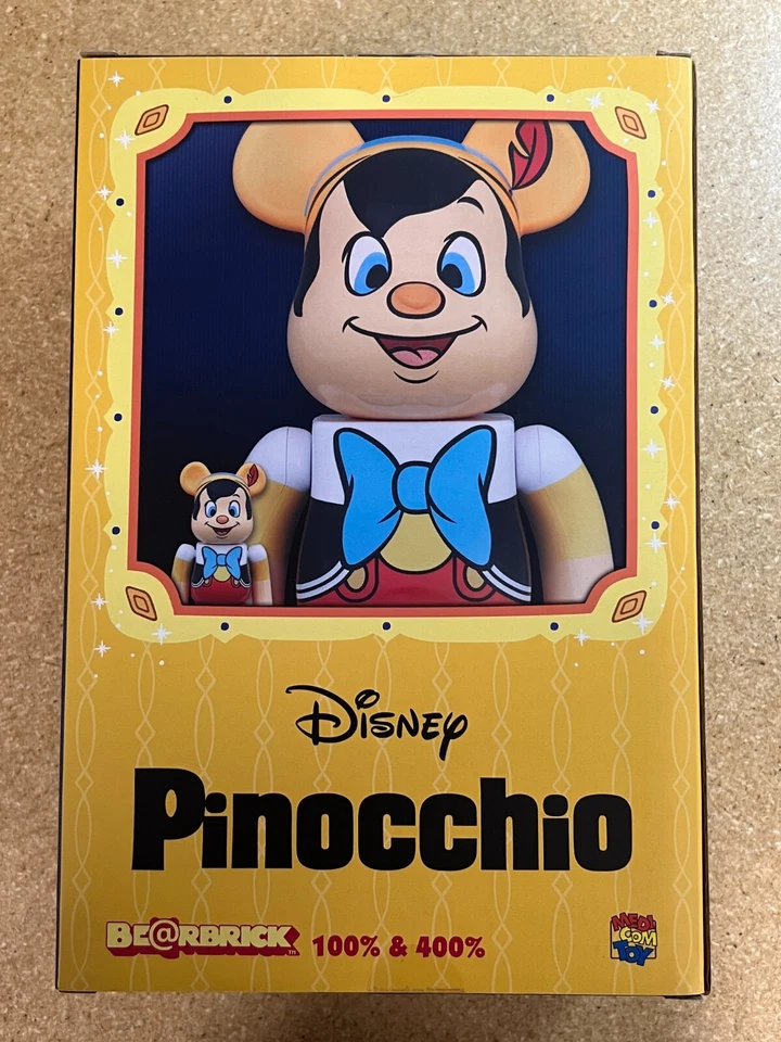 Juego de figuras Medicom Toy Disney Pinocho Bearbrick 100% y 400% Foto 3 de 4