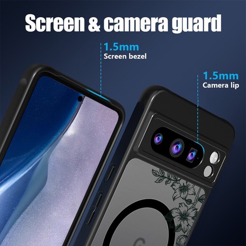 For Google Pixel 9 Pro XL 9A 8 8A 7A 7 Shockproof Magnetic Sunflower Case Cover - Picture 8 of 18