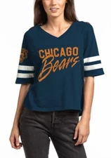 Junk Food Womens NFL Chicago Bears Loose Fit V-Neck Shirt New XXS-L