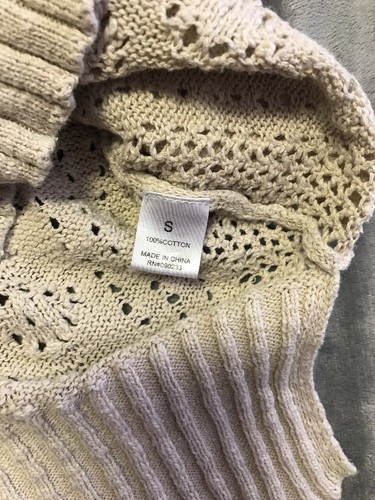 Pac Sun Me To We Be The Change beige sweater size SMALL Knit Chic Comfy Simply - 第 8/12 張圖片
