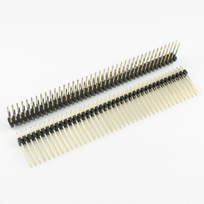 10Pcs Gold Plated Pitch 2mm 2x40 Pin Male Double Row Long Pin Header Strip 15mm