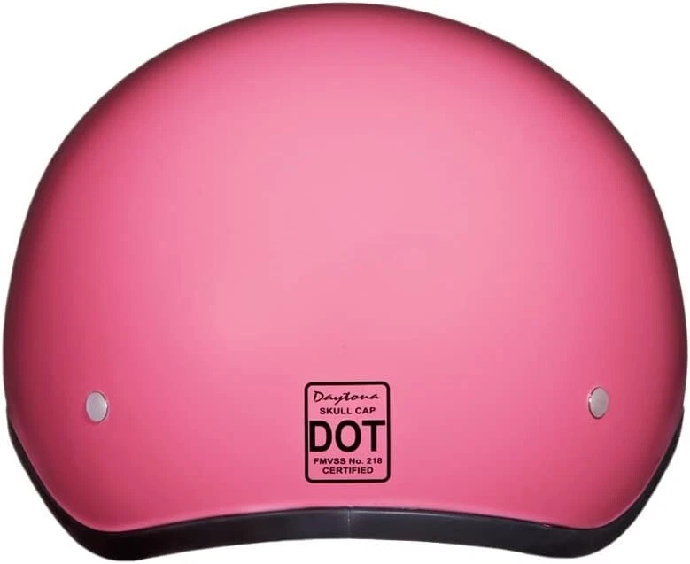 Cascos Daytona Gorra Calavera 1/2 Cara Abierta Brillo Rosa D.O.T Talla Grande Foto 2 de 4