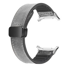 Leather  Soft Rubber Hybrid Sweatproof Strap For Galaxy Watch Ultra 47mm Band