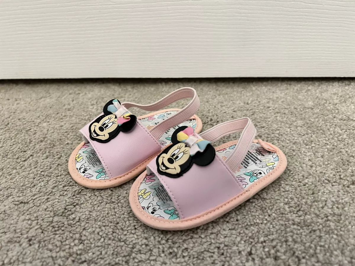 Primark Minnie Mouse disney beach baby flip flops pink size 6 9