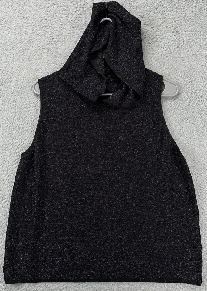 Anthropologie Pilcro Sleeveless Knit Sweater Womens XL Black Hooded NEW - Image 3 of 4