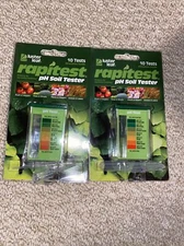 2 New Luster Leaf 1612 Rapitest Soil pH Meter Tester - 10 Test Kits