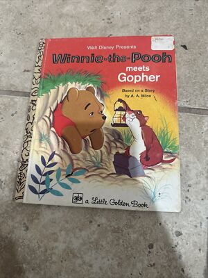 LITTLE GOLDEN BOOK DISNEY WINNIE-THE-POOH MEETS GOPHER D117 1977 12TH EDITION