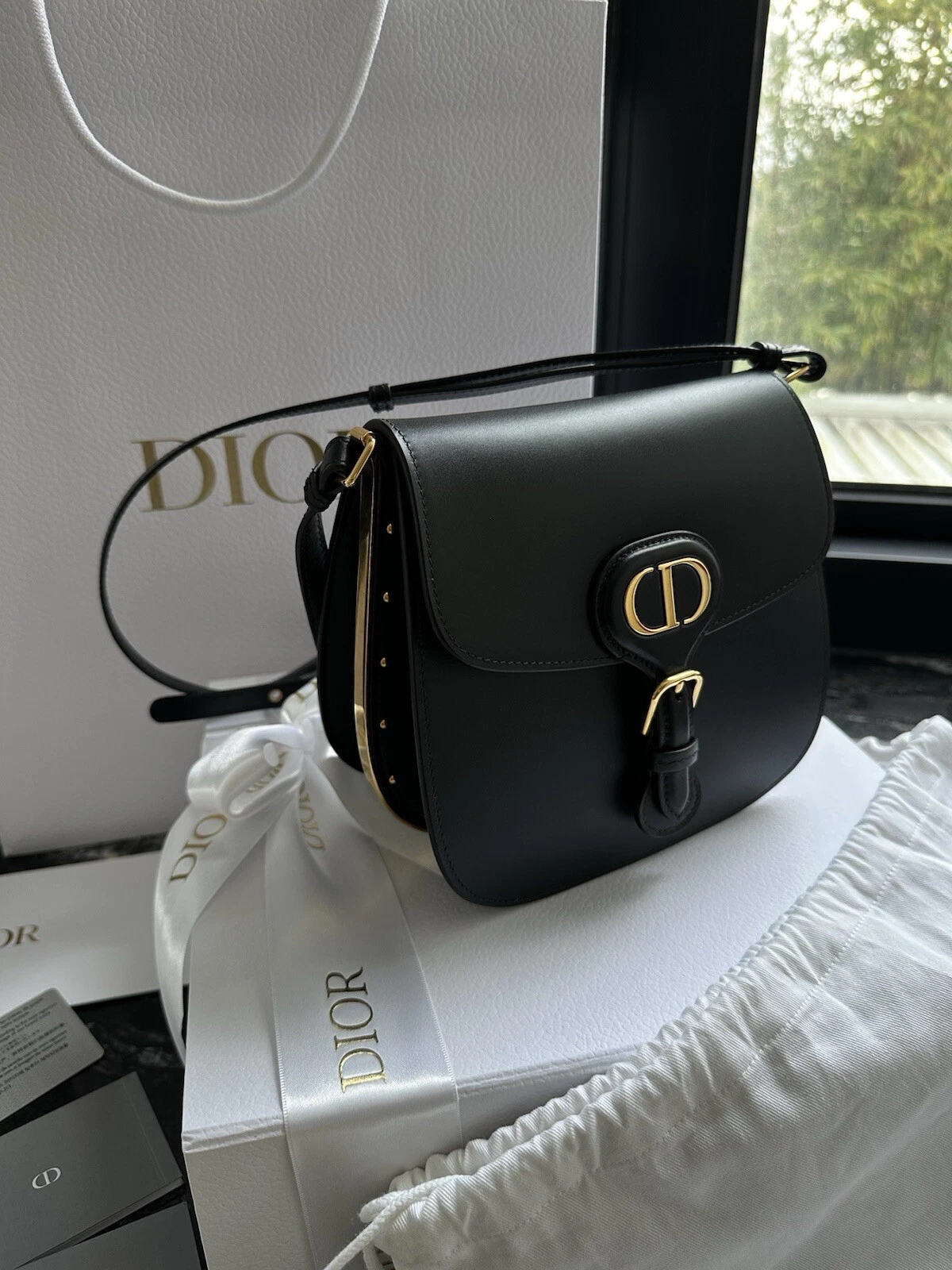 Authentic Dior Handbag Bobby Bag Calfskin Medium Black 2023 RRP,200 W Receipt
