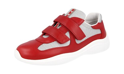 PRADA　フラットシューズ　レッド　リボン Burgundy Collapse Re-Nylon and suede elasticized sneakers | PRADA