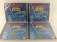 Lot of 4 NOS SEALED Verbatim Data Life Plus CD-R 8X Speed 74 Min 650 MB 