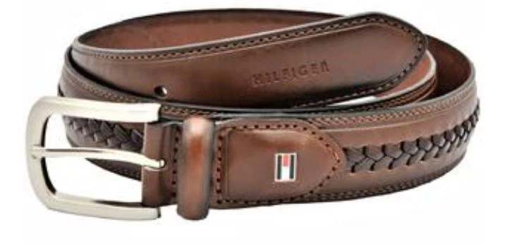 GENUINE TOMMY HILFIGER BRAIDED BROWN BELT SIZES 54 TO 64 BIG