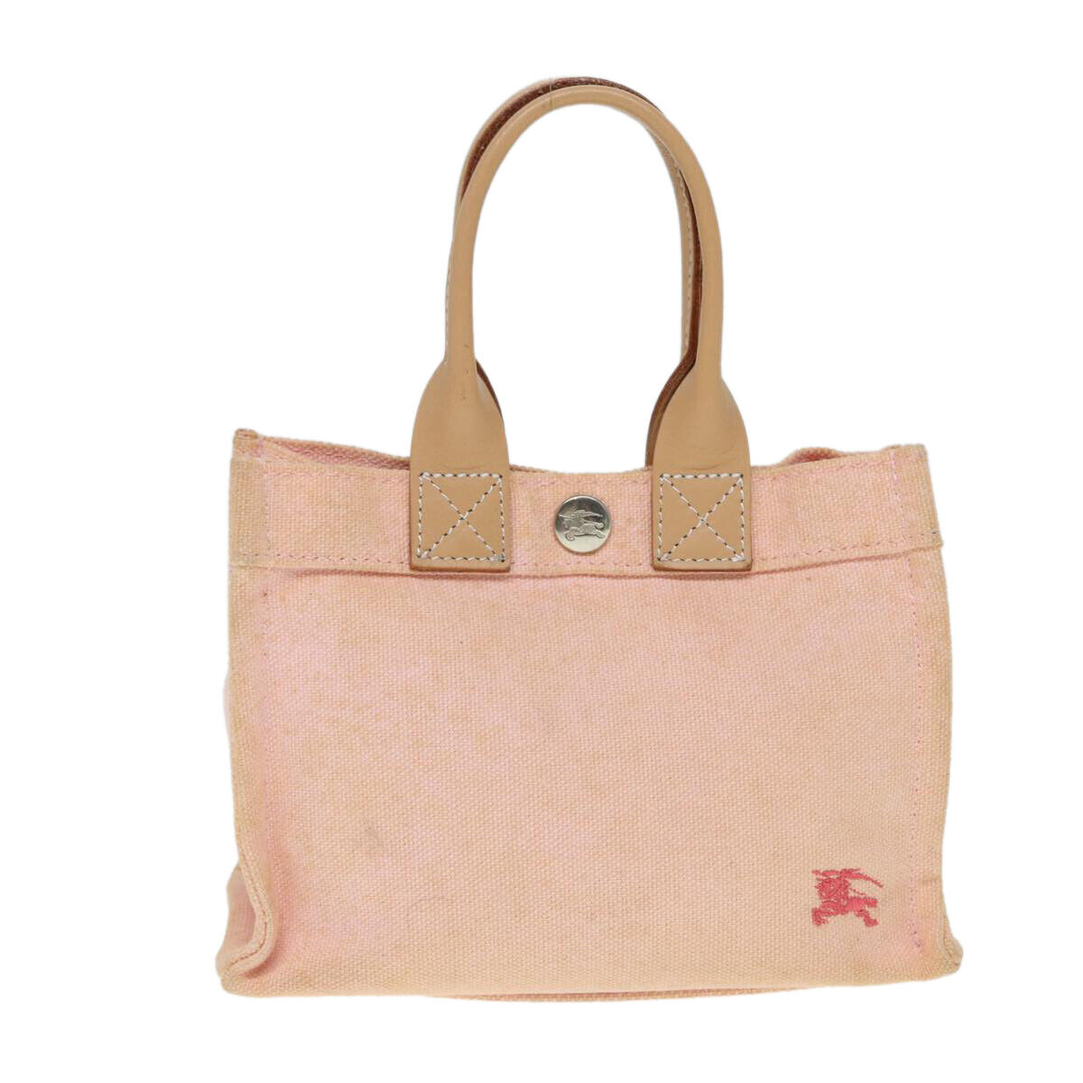 BURBERRY Blue Label Hand Bag Canvas Pink Beige Auth ti1990 BURBERRY Blue Label Hand Bag Canvas Pink Beige Auth ti1990