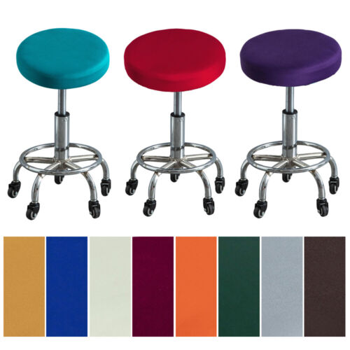 Round Chair Cover Bar Stool Cover Elastic Seat Covers Stretch Chair Slipcover UK - Picture 4 of 40