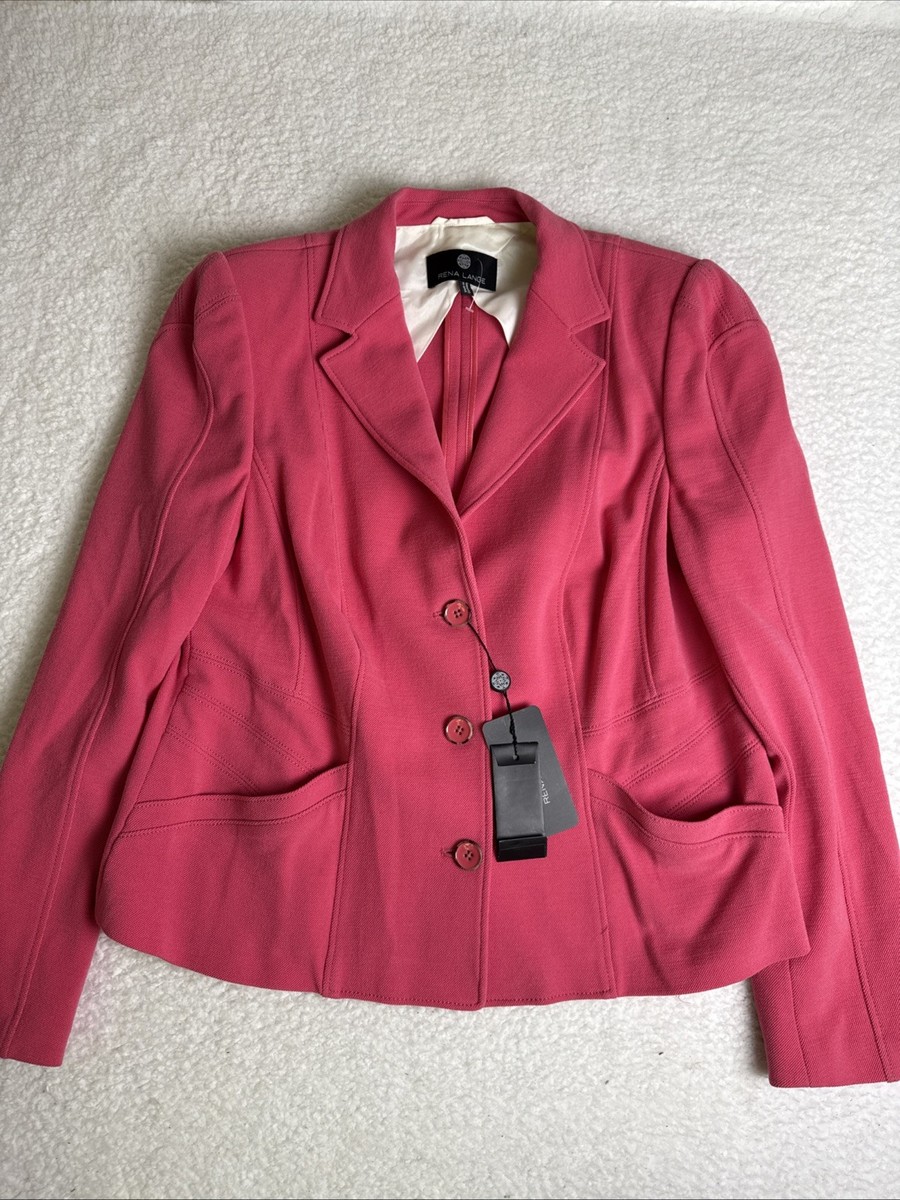 Rena Lange Pink Wool/Elastane Blend Jacket Size 46/US 16 NWT | eBay