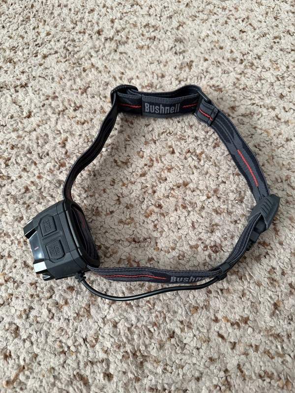 Bushnell LED Headlamp 650 Lumens Rechargeable USB Waterproof IP44 Black/Red