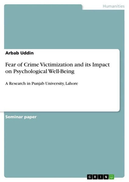 Arbab Uddin | Fear Of Crime Victimization And Its Impact On Psychological...-image