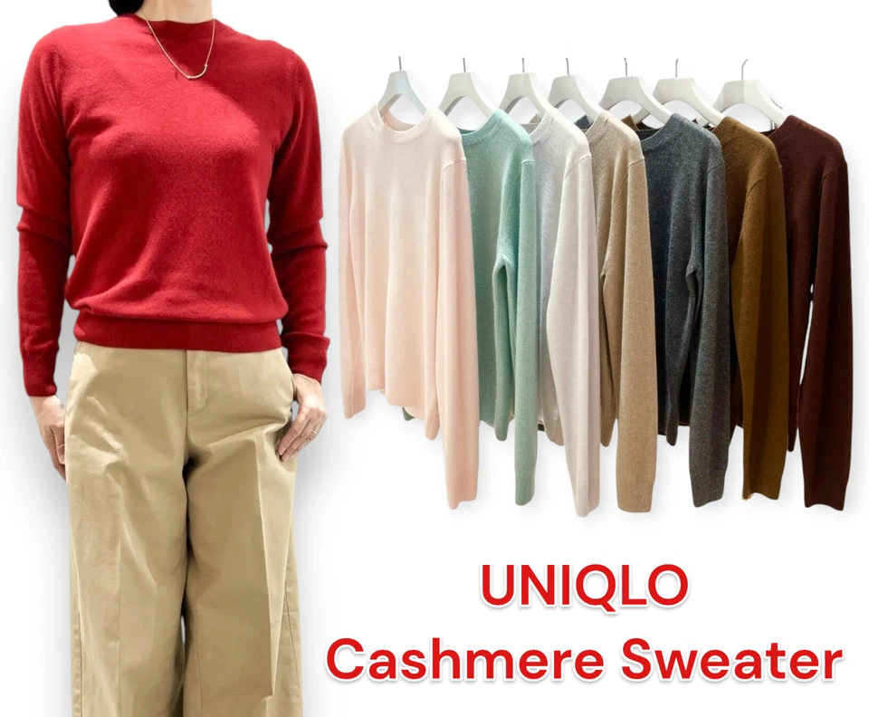 Pull col rond en cachemire UNIQLO 469479 XS-3XL JAPON NEUF Authentique - Photo 1/1