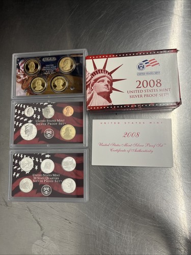 2008-S United States Mint Silver Proof Set with COA & Box 14 Coins 90% - 第 1/7 張圖片