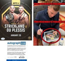 Dricus Du Plessis signed "UFC 297" 8x10 Photo EXACT PROOF j DDP Champion ACOA
