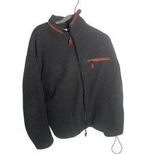 Giacca Orvis uomo L nera poliestere pile zip esterno 100% morbida 