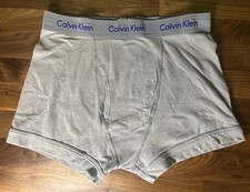Vtg Calvin Klein Men s Cotton Boxer Brief Sz M Underwear Trunk Stretch Gray
