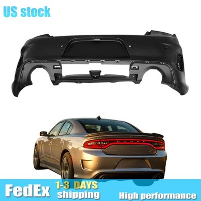 Rear Bumper Cover with Sensor Holes Side Vent Grill For 2015-2020 Dodge Charger