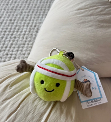 Jellycat Keychain Plush Cute Soft Collectible Mini Bag Charm NWT-Tennis ball