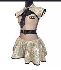 A Wish Come True Taps Military Nude Sequin Tutu Dance Costume 19117 SC
