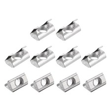 10Pcs M6 T Nuts Roll in Spring Carbon Steel Nickel Plated 2020 Series