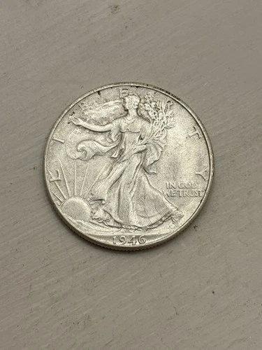 1946 D United States Of America Walking Liberty Half Dollar 90% Silver KM#142