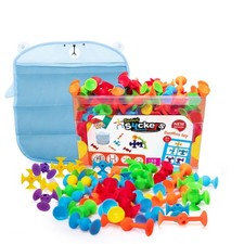 155Pcs Suction Toy Set for Kids   Sensory Building Bath Toys for 3 
