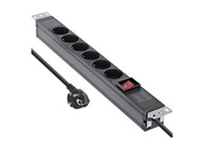 InLine 19" 6-Way Multi-Outlet with Network Switch Black 2m Strip 16416S