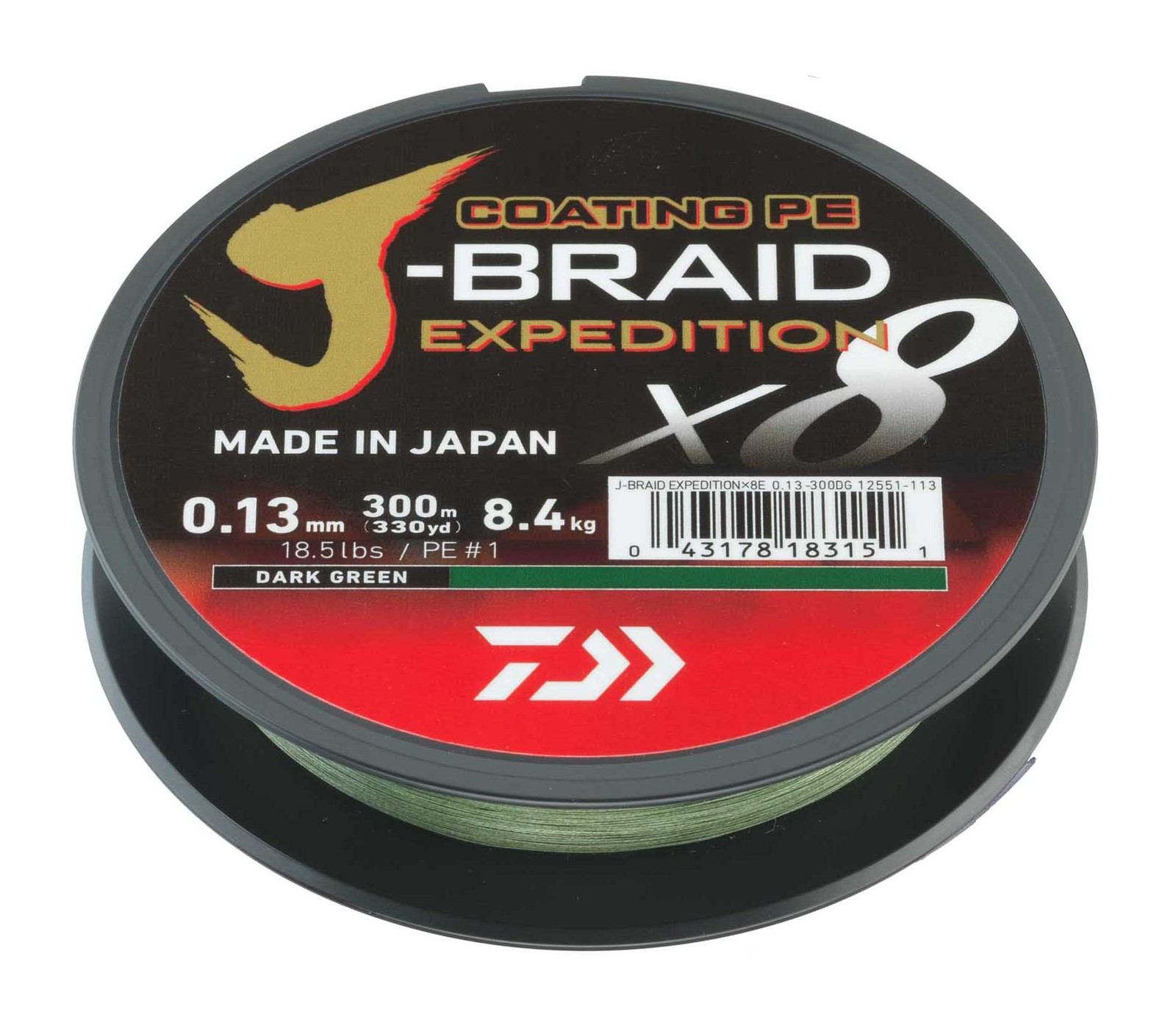 Daiwa J-Braid Expedition X8E 028mm 264Kg 300m dark green geflochtene Schnur 9290₽