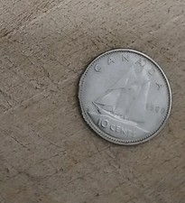1968 Canadian 50% Silver Dime