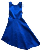 Topshop Women Royal Blue Glitter Lace-Up Prom Dress Gown Sz 4